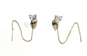 Doppio orecchino passante argento sterling 925 a forma cuore esclusivo - Foto 1 di 3