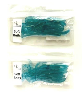 2 PACKS Jed Welsh 5 1/2" Curly Tail Nightcrawler Blue Ice 10 Count Package - Picture 1 of 11