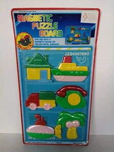 ISTRUTTIVA LAVAGNETTA MAGNETICA + OGGETTI A PUZZLE ANNI '80 - Imagen 1 de 2