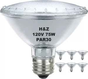 6 Pack H&Z Par30 Short Neck 75W 120V, 3000K Flood Light with E26 Medium Base - Picture 1 of 7