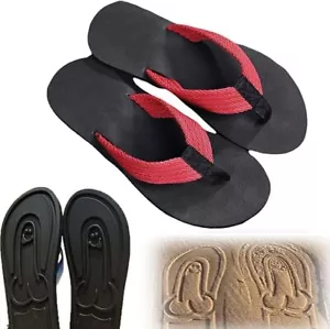 Hidden Shaped Flops, Hidden Pencil Flip Flops Funny Print Flip Flops for Women - Picture 1 of 17