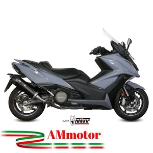 Mivv Kymco Ak 550 2017 17 Pot D' Echappement Moto Oval Black Carbon Cap - Photo 1/1