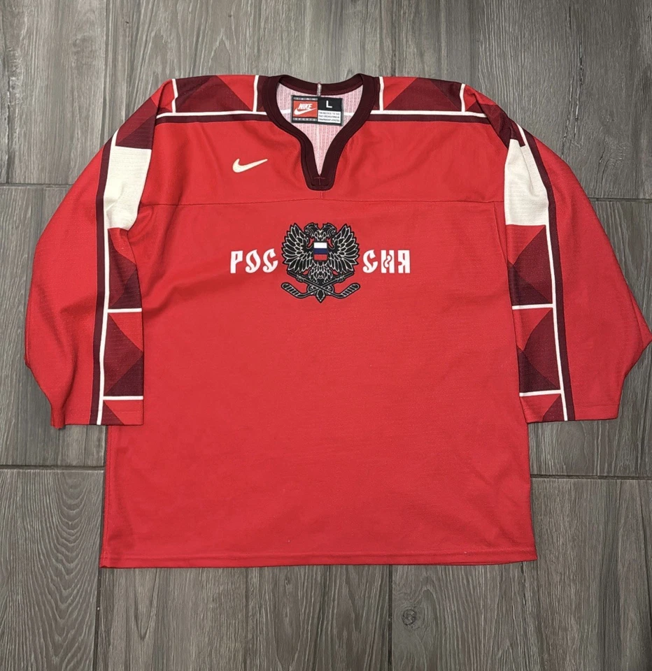 Camiseta deportiva vintage de la selección nacional de hockey de Rusia de los Juegos Olímpicos Nike 1998 talla grande rara Foto 1 de 4