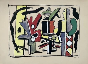 Fernand LEGER lithographie pochoir 1959 signée art abstrait abstract art vélin - Picture 1 of 1