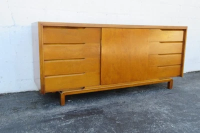 Cómoda Edmond Spence Sueca Danesa Moderna Larga Abedul 9 Cajones Credenza 6145 Foto 1 de 4