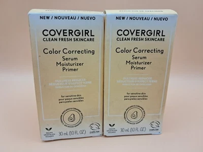 2 PACK COVERGIRL Clean Fresh Primer Color Correcting Serum & Moisturizer NEW - Image 1 of 3
