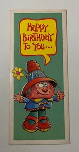 Unused Vintage 1972 Funny Birthday Card Kid Flower Hat - Glue Residue On Back - Picture 1 of 3
