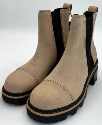 Botas Chelsea Sorel Joan Now para mujer talla 8,5 beige gamuza nuevas en caja Foto 1 de 4
