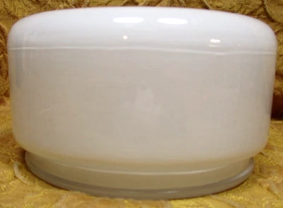 1 white glass ceiling light flat fixture 3.5"h shade- for a 5 7/8" or 6" fitter - Image 1 of 4