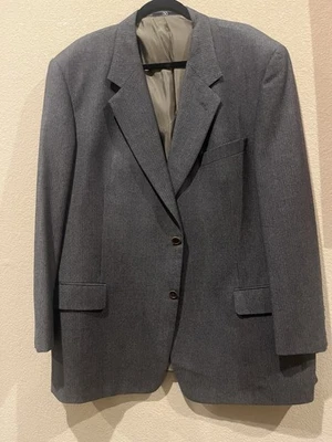 Valentino Uomo Blazer Suit Jacket Mens 48R  Brown Herringbone Camel  Virgin Wool - Image 1 of 4