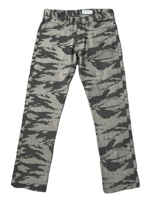 Pantalones de mezclilla Gustin 595 ribete camuflado calce ajustado botón mosca gris LEER para hombre 33 Foto 1 de 4