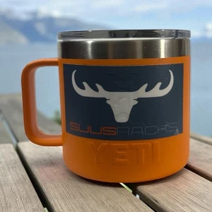 YETI Rambler 14 oz Vacuum Insulated Stainless Steel King Crab Orange READ - Picture 1 of 4