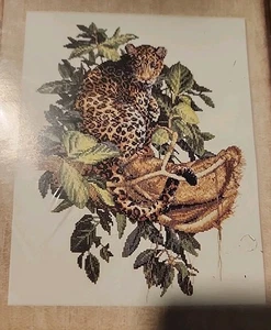 Kit de punto de cruz contado Bucilla 2006 #43691 Leopard 11,5" x 14" NUEVO (abierto) - Imagen 1 de 8