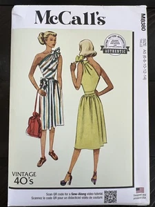 UNCUT McCall's M8380 Misses Dress, 1940's Design Off Shoulder A5 (6-14) Pattern - Picture 1 of 3