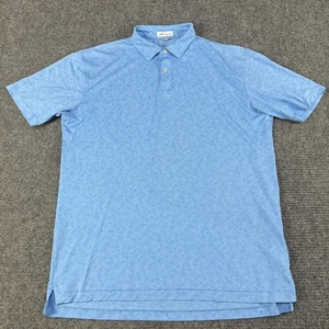 Peter Millar Polo Shirt Mens Large Blue Paisley Performance Golf Stretch - Picture 1 of 10