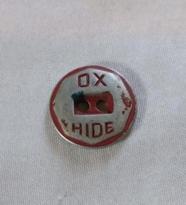 Antique Ox Hide Metal Shirt Button. - Picture 1 of 12