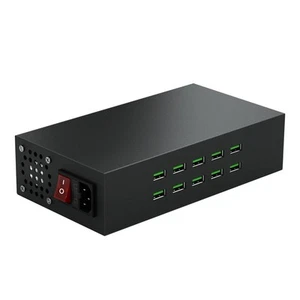10 Port 200W Charging Station for Multiple Devices, Quick Charge 3.0 Fast USB... - Picture 1 of 6