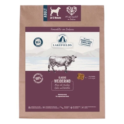 Lakefields Premium 1kg Trockenfleisch Menü Weiderind, Zucchini, Äpfeln, Karotten - Bild 1 von 2