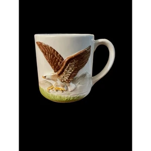 Vintage AMERICANA Weißkopfseeadler Kaffeebecher Bergmotiv Keramik - Bild 1 von 4