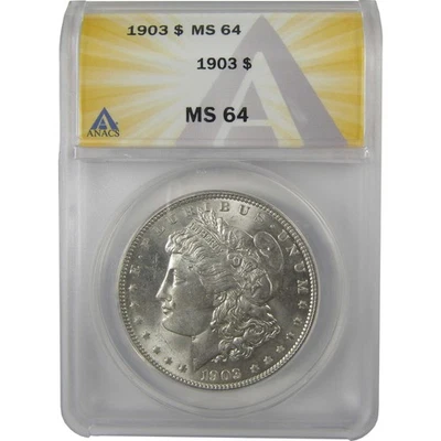 1903 Morgan Dollar MS 64 ANACS Silver Uncirculated $1 Coin SKU:CPC0839 - Image 1 of 4
