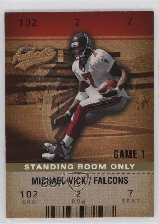 2003 Fleer Authentix Standing Room Only /25 Michael Vick #58 - Image 1 of 2