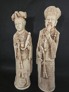 Vintage Arnart Imports Asian Figurines Emperor and Empress Sculptural Set 1984 - Picture 1 of 12