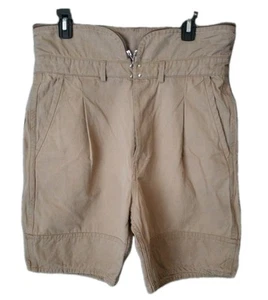 Sz M/L ? Isabel Marant High Rise Canvas Saddle Seat Button Fly Shorts Unique - Picture 1 of 24