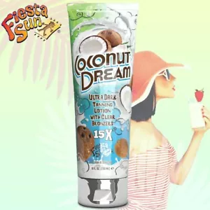Fiesta Sun Coconut Dream Dark Sunbed Tanning Clear Bronzer Lotion Free Goggles - Picture 1 of 1