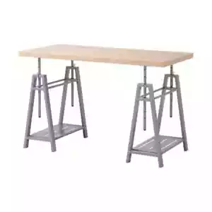 47 in. Cross Hatch Birch/Gray Standing Desk Adjustable - Picture 1 of 7