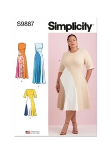 Simplicity Sewing Pattern S9887w3Women’s Dress Length Variations sizes 30w-38w - Picture 1 of 7
