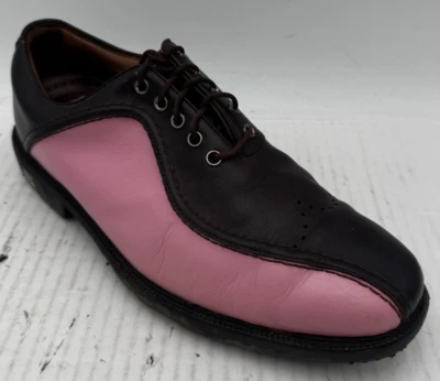 My Joys By Footjoy Icon Asymmetrical Mens Sneaker 9W Pink Black Golf Shoes 52180 - Image 1 of 4