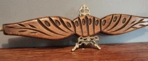Solid Wood SALVAGED Pediment 19" × 3/4" × 2-3/4" Wood Carving - Picture 1 of 12