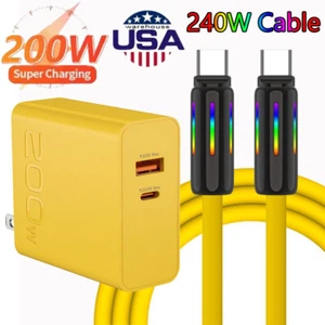 200W Fast Charging USB Type C Wall Charger For Samsung S25 S24 S23 S22 S21 S20 - Picture 1 of 25