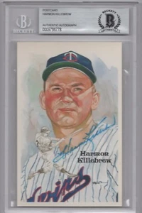 HARMON KILLEBREW BECKETT BAS CERTIFIED SIGNED PEREZ-STEELE HOF CARD 188 . . - Picture 1 of 1