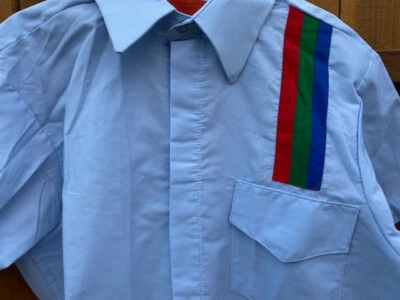 Vintage Rally Stripe US Made NEW NOS Mens MED Short Sleeve WORK SHIRT Auto Mech - Image 1 of 4