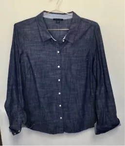 Camicia donna Tommy Hilfiger con bottoni XL blu - Foto 1 di 11