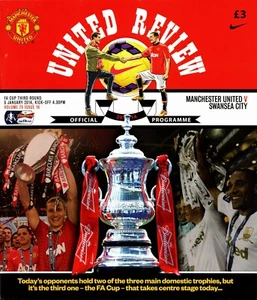 Manchester United v Swansea City 2013-2014 FA Cup Programme 5/1/2014 - Picture 1 of 1