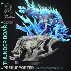Thunder Boar | The Familiar Seller | Fantasy Miniature | Printed Obsession - Picture 1 of 1