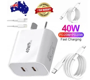 40W DUAL USB-C PD Fast Charging Wall USB C Charger Power Adapter Type-C Brick * - Picture 1 of 20