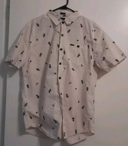 Volcom Mens Button Down Shirt Pineapple Design - Picture 1 of 4