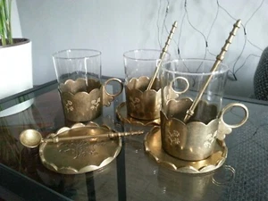 3 Messing Grog- oder Teegläser - Bild 1 von 6