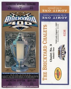 Boletos originales de colección Brickyard 400 de agosto de 1997 NASCAR RACE North Vista - Imagen 1 de 2