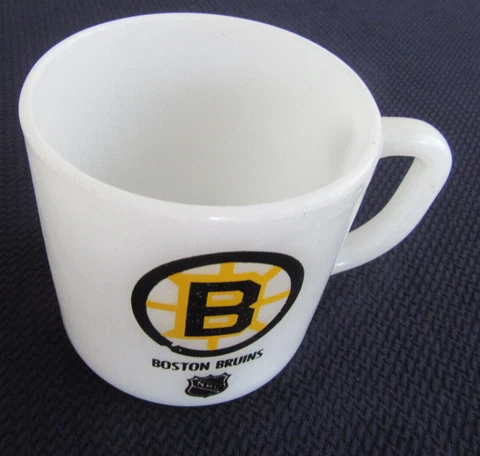 Vintage Rare Bobby orr Boston Bruins Federal Fire King Milk Glass Hockey Mug Cover
