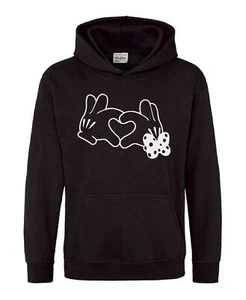 Minnie Mickey Heart Hands Inspired Gift HOOD HOODIE Unisex - Picture 1 of 1