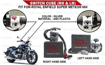 Royal Enfield Plata "Cubo Interruptor Lado Izquierdo y Derecho para Super Meteor 650" Foto 1 de 4