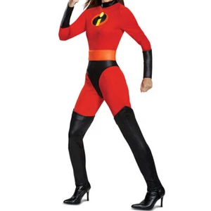 The Incredibles Classic Mrs.Incredible Bodysuit Adult Cosplay Costumes Fancy New - Picture 1 of 7