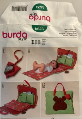 Burda Style 6623 Sewing Pattern diaper bag and changing mat - Image 1 of 4