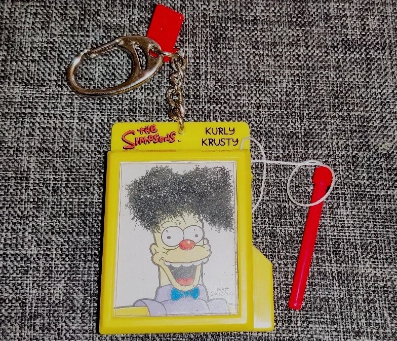 RARO Os Simpsons Kurly Krusty o Palhaço Brinquedo Magnético Chaveiro Clipe Vintage 2003 - Imagem 1 de 3