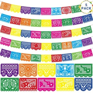 90 FT Fiesta Party Decorations, 5 Pack Cinco De Mayo Banner, Large Plastic Pa... - Picture 1 of 7