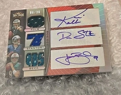 2007 Topps Triple Threads Kolb * Stanton * Beck triple relics autographs 6/36  - Image 1 of 2
